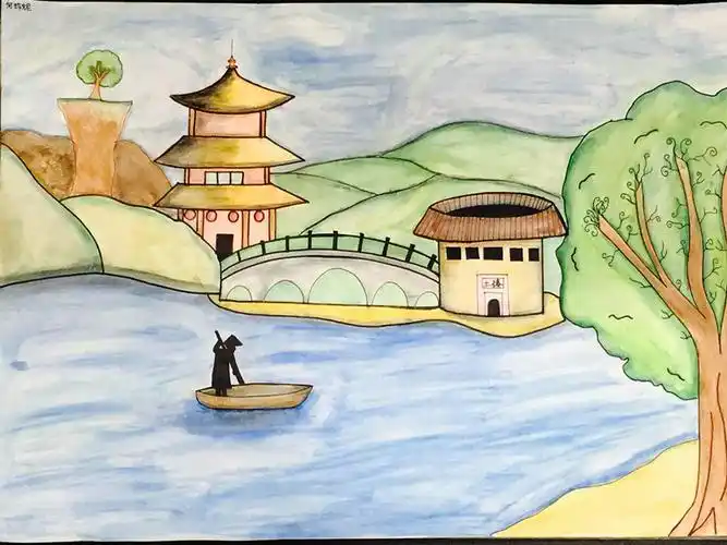 英国华裔何珍妮参赛作品:水彩画"福州的罗星塔" -最新动态 - 印象福州